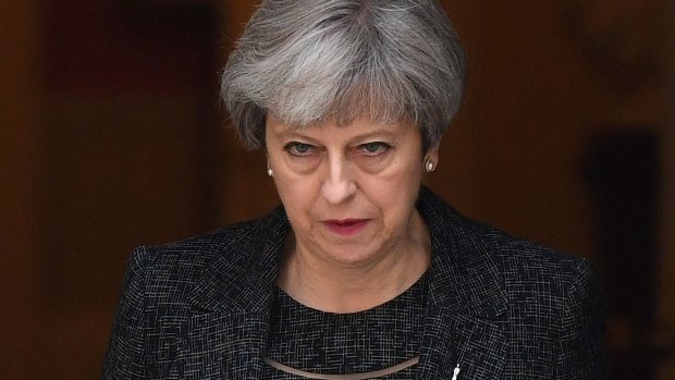 Under pressure: British Prime Minister Theresa May on Thursday.