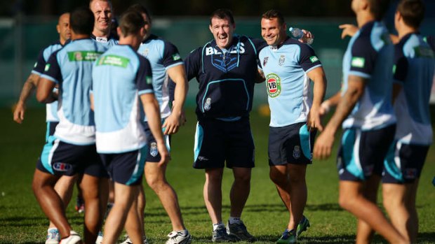 Feeling good: NSW no longer have the Blues.