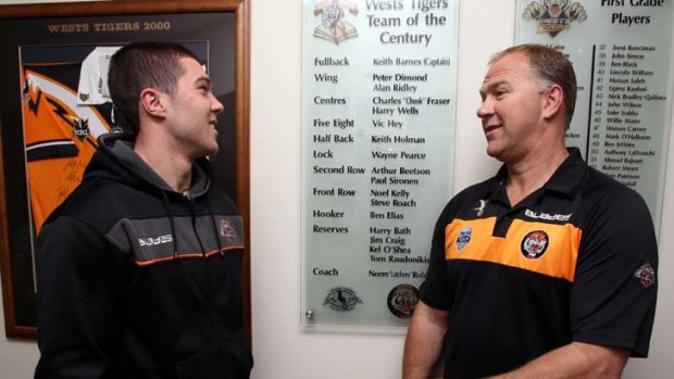 Tiger's cub &#8230; Curtis Sironen with his father, Paul, one of the famed club's second-rowers of the century, who says of his son:  "He’s got it all over me at the same age ... He doesn’t seem to get ruffled too much, he organises pretty well and he’s a good talker."