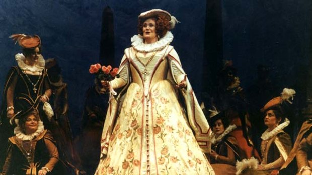 Dame Joan Sutherland in her final role as Queen Marguerite de Valois in Meyerbeer's Les Huguenots.
