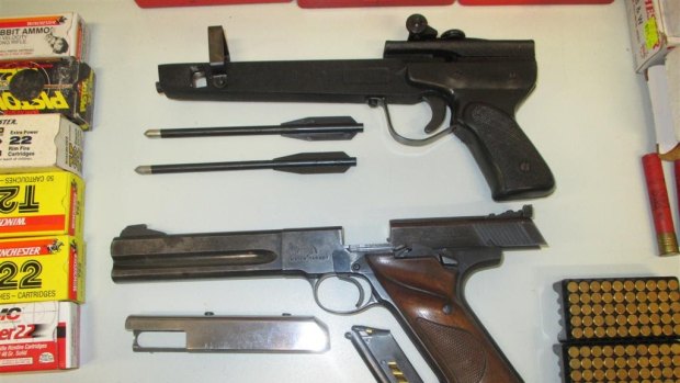 Some of the weapons seized in the Gold Coast raid.