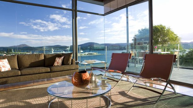 Top of the market: Views over the Derwent from the Lenna Penthouses.