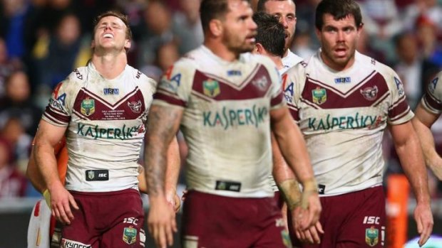 The Sea Eagles players feel the pain of a blank second half.
