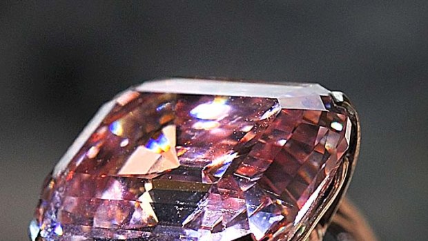 A rare 24.78 carat Fancy Intense Pink diamond that was auctioned last year.