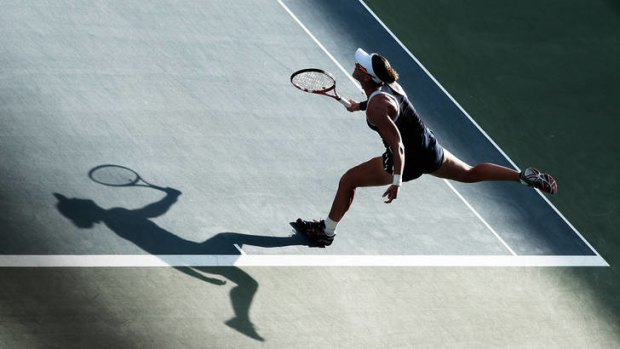 Australian Samatha Stosur of Australia in action in her match against Dominika Cibulkova of Slovakia at the Toray Pan Pacific Open.