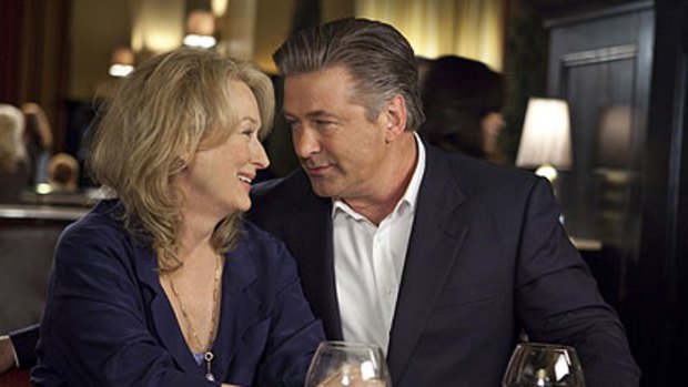 Alec Baldwin and Meryl Streep in a scene from new movie It's Complicated.