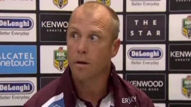 Passionate: Geoff Toovey at last year's press conference following Manly's loss to South Sydney.