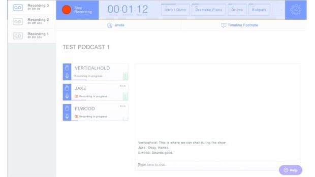 While you're recording in Zencastr the host can see everyone's levels and audio device and access the Live Editing Soundboard, plus participants can communicate via chat and press the Hand button when they have something to say.
