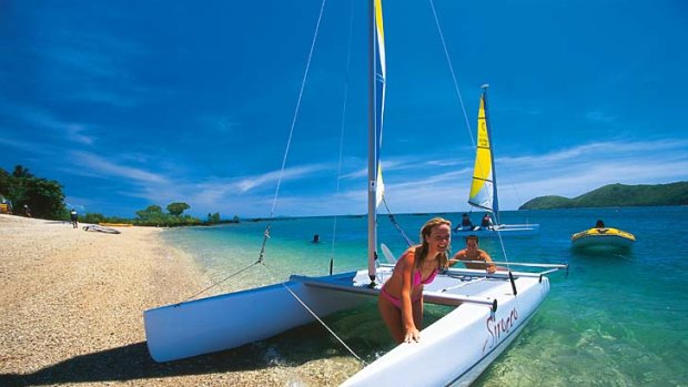 Life aquatic ... Daydream Island hosts free water sports.