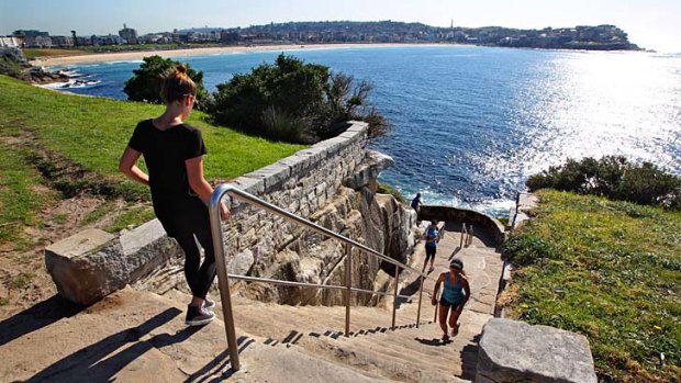 The steep stairway on the coastal walk between Bondi and Tamarama where there are plans to add a wheelchair and pram friendly pathway.