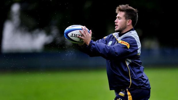 Zack Holmes trains with the Brumbies on Thursday.