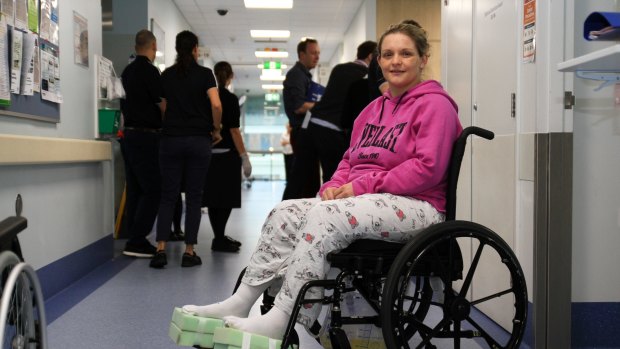 Samantha Bulmer is still in hospital because of her shock paralysis.