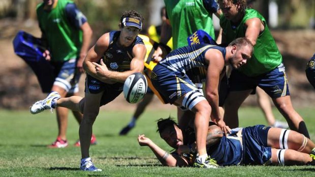 Brumbies player Nic White during training on Monday.