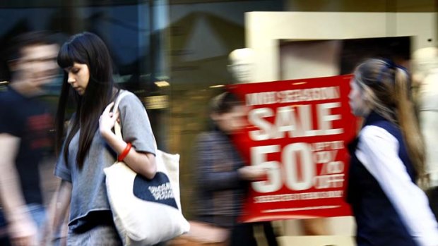 Tough buyers ... stores are hoping mid-season sales will lure cautious shoppers through their doors.