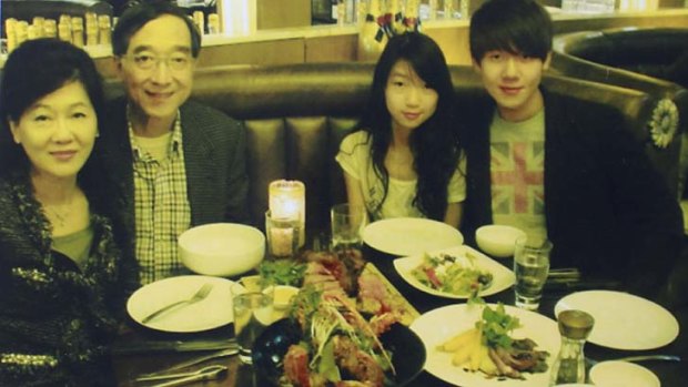 Before the tragedy: Henry Kwan with his sister Michelle and parents Vanessa and Stephen.