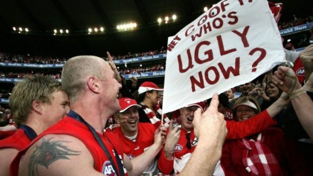 The Swans won the 2005 premiership despite being criticised early in the year by AFL chief Andrew Demetriou for playing "ugly" football