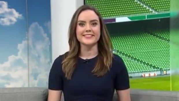 A shocked sports presenter Georgie Tunny was forced to throw back to Paul Kennedy and Virginia Trioli.