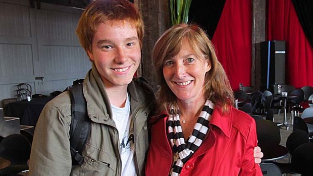 Harrison Thomas with his mum Gail.