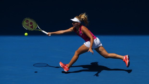Daria Gavrilova on her way to the first Australian win of this year's Open.