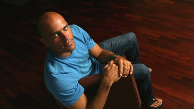 Chairman of the board ... nine-time world champion Kelly Slater relaxes at a Sydney hotel during the week.