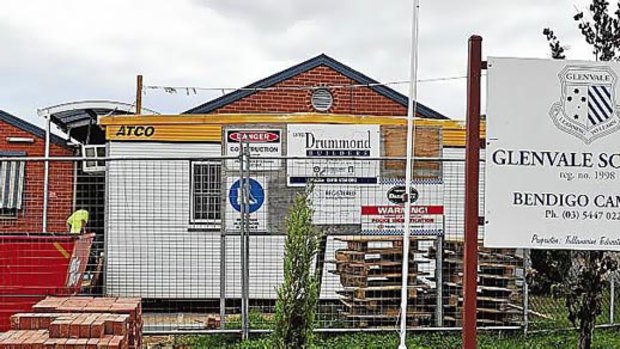 Construction at Glenvale School in Bendigo.