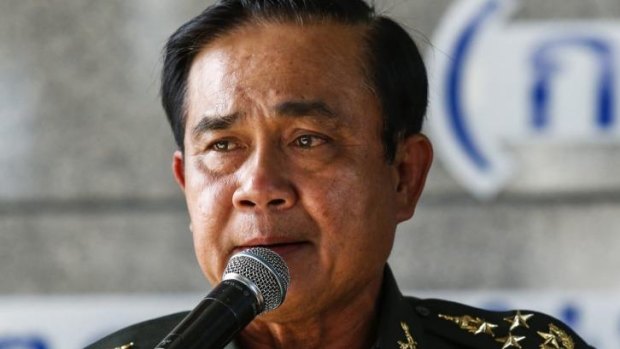 Thai Army chief General Prayuth Chan-ocha speaks during a news conference at The Army Club after the army declared martial law nationwide to restore order.
