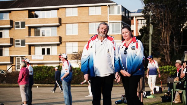 Waverley Bowling Club's president Patrick Fitzsimons and Sharon Mcfee.