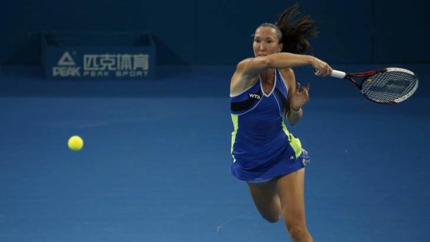 Confident: Jelena Jankovic plays Victoria Azarenka in the women's singles semi-finals in the Brisbane International on Friday.