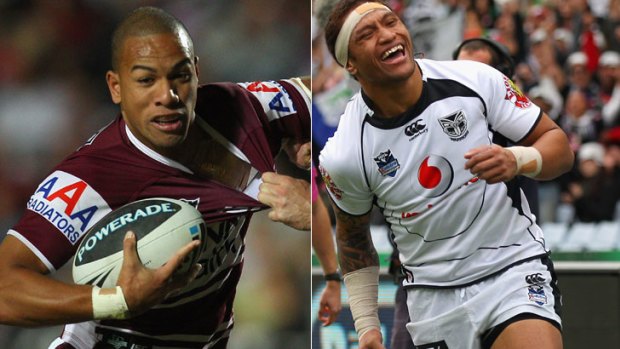Taught to be humble by his father but will Will Hopoate, left, humble his opponent, Manu Vatuvei?