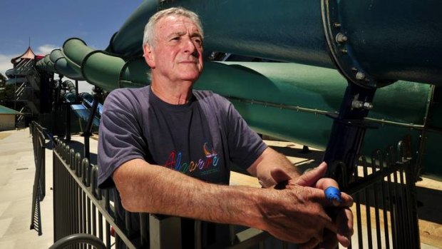 Owner of Big Splash Waterpark Ron Watkins is unhappy that ACT Government forced him shut down his new water slide at the park after it has been built in time for the summer season.