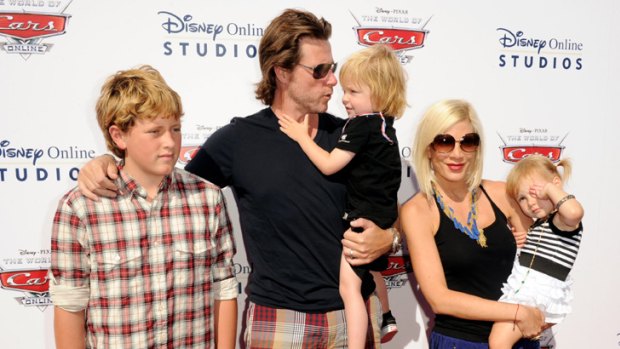 More on the way ... Tori Spelling and Dean McDermott with children, Jack, Liam and Stella.
