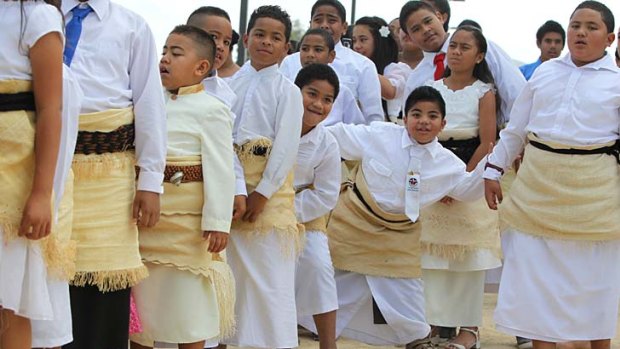 Worshipping as one ... Sydney Tongans embraced traditional celebrations in Glendenning. Two Tongan denominations came together for the event.