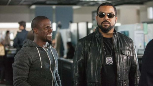 Kevin Hart and Ice Cube in <i>Ride Along</i>.