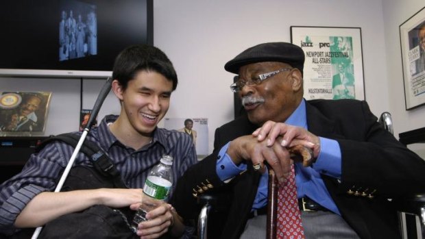 Musical mentor: Clark Terry and Justin Kauflin in <i>Keep On Keepin' On</i>.