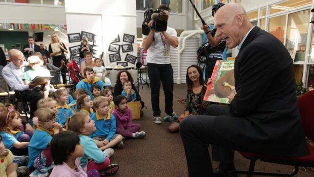 Early Childhood Minister Peter Garrett at the launch of the Let's Read National Early Literacy Campaign in Canberra.