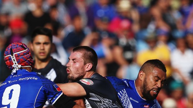 In demand: Manly five-eighth Kieran Foran playing for the Kiwis against Samoa.