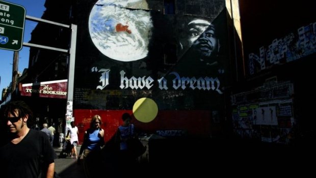 Heritage listed: The I Have A Dream mural on King Street, Newtown. 