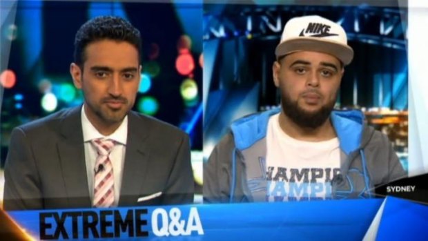 The Project's Waleed Aly presses Zaky Mallah to explain his inflammatory comment on Q&A.