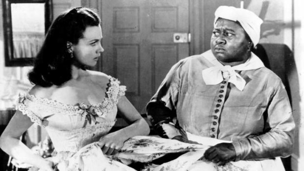 Scarlett O'Hara (Vivien Leigh), and her Mammy (Mattie McDaniel), in <i>Gone With The Wind</i>.