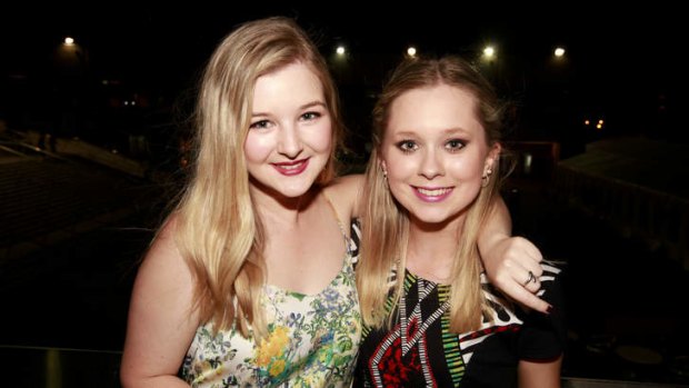 Emma Noye and Madeleine Quinn at the One Direction concert in Brisbane.