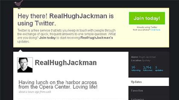 Yanking our chain ... Hugh Jackman's Twitter post with its reference to the "harbor" and "Opera Center".
