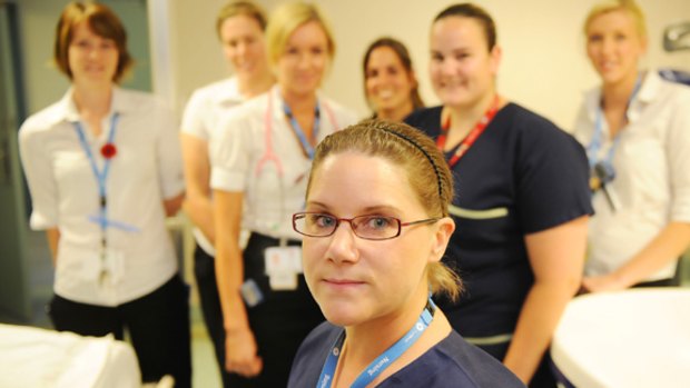 Burns liaison nurse Hana Menezes (front)  and other staff at The Alfred hospital are caring for comatose bushfire victims.