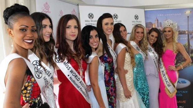 The Qld 2014 Miss World finalists.