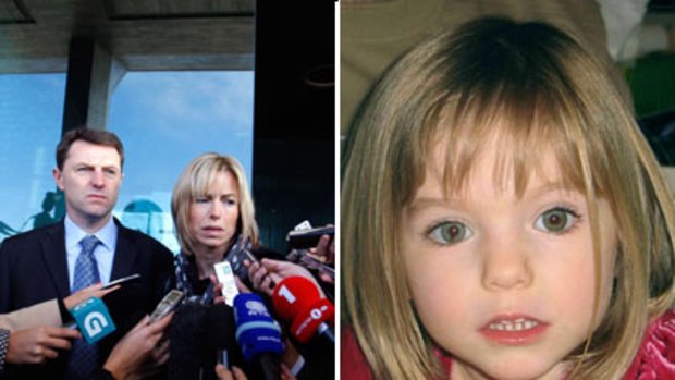 Living in hope... Gerry and Kate McCann talk to reporters outside court in Lisbon and right, their daughter Madeleine, who disappeared in 2007.