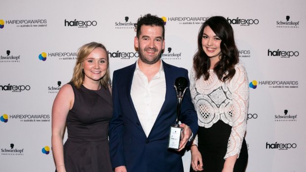 Congratulations to Canberra outfit, Roji Hair Salon, at New Acton which this week won one of the top awards at the 2015 Hair Expo Awards for best salon design. Pictured with the award are stylists 