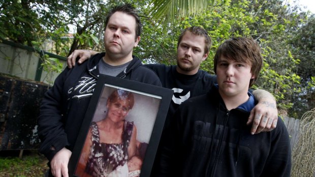Haunted by the death of his mother: Nathan Warburton, left, with his brothers.