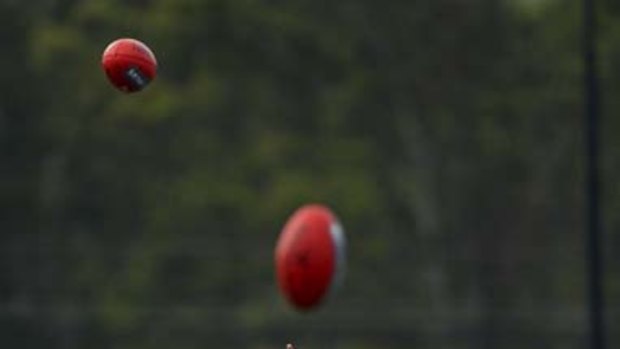 Up there, Izzy ... Greater Western Sydney's star recruit takes a mark at training.