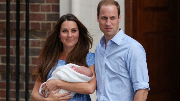 New parents: William and Kate show off their new son.