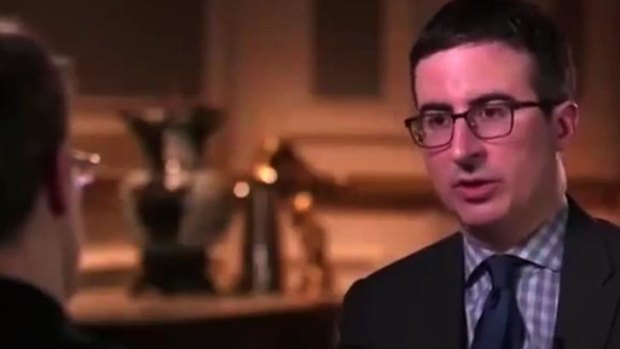 Non-journalist John Oliver showed his interview skills while talking to Edward Snowden.
