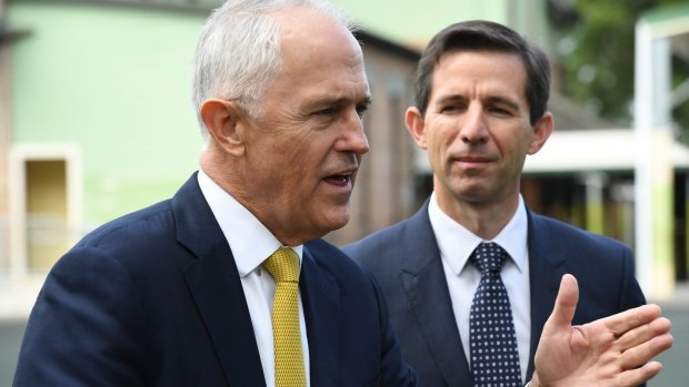 Prime Minister Malcolm Turnbull, left, and Education Minister Simon Birmingham.